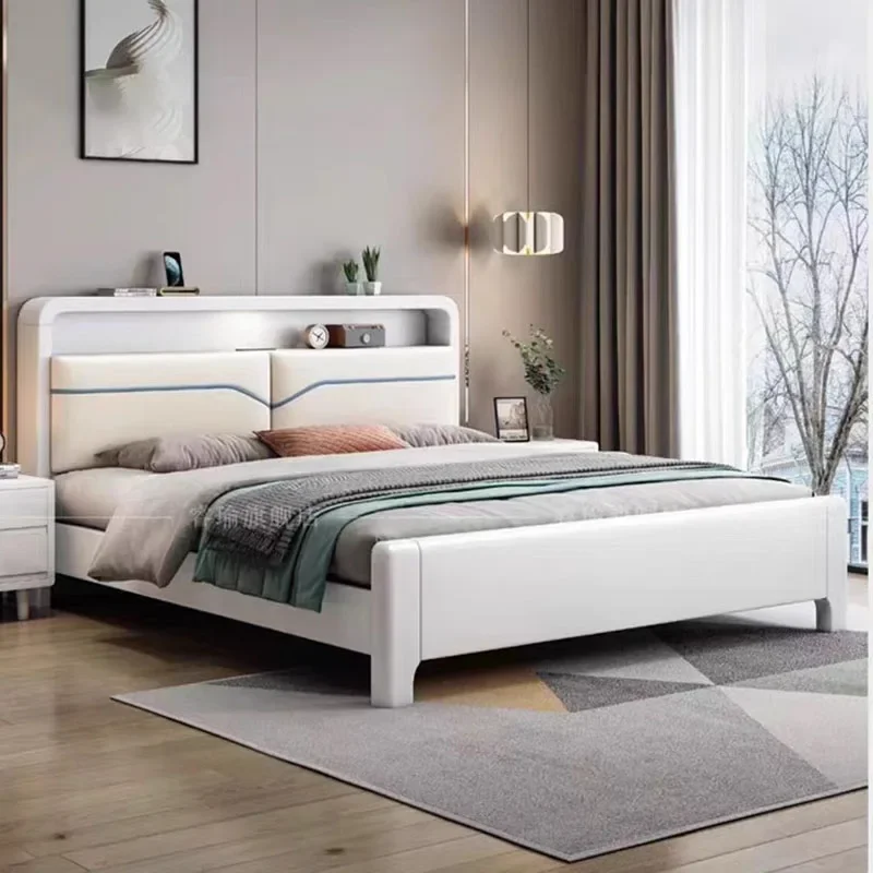 French Nordic Bed Adjustable Hotel Full Body Confortable Fashionable Bed Light Luxury High Quality Cama De Casal Home Furniture