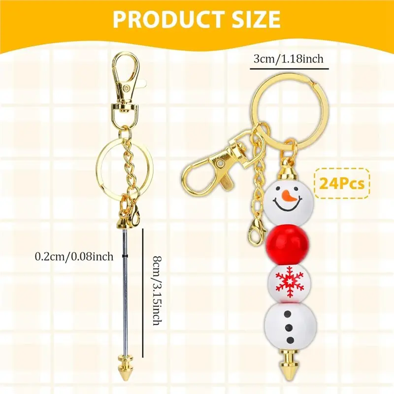 Easy Use Beaded Items For DIY Crafts Jewelry Making 24Pcs Beadable Keychain Bars Bead Keychain Making Kit Blank Keychains Silver