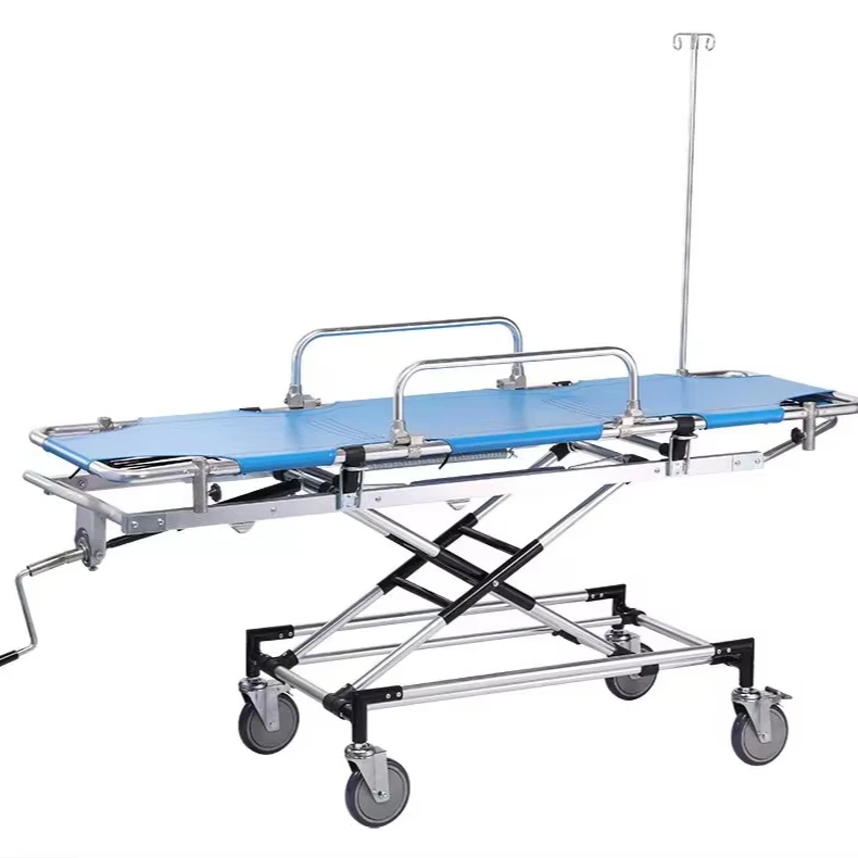 MT MEDICAL Ambulance Transfer Stretcher Emergency Patient Stretcher Trolley Manual Transport Stretcher With Mattress