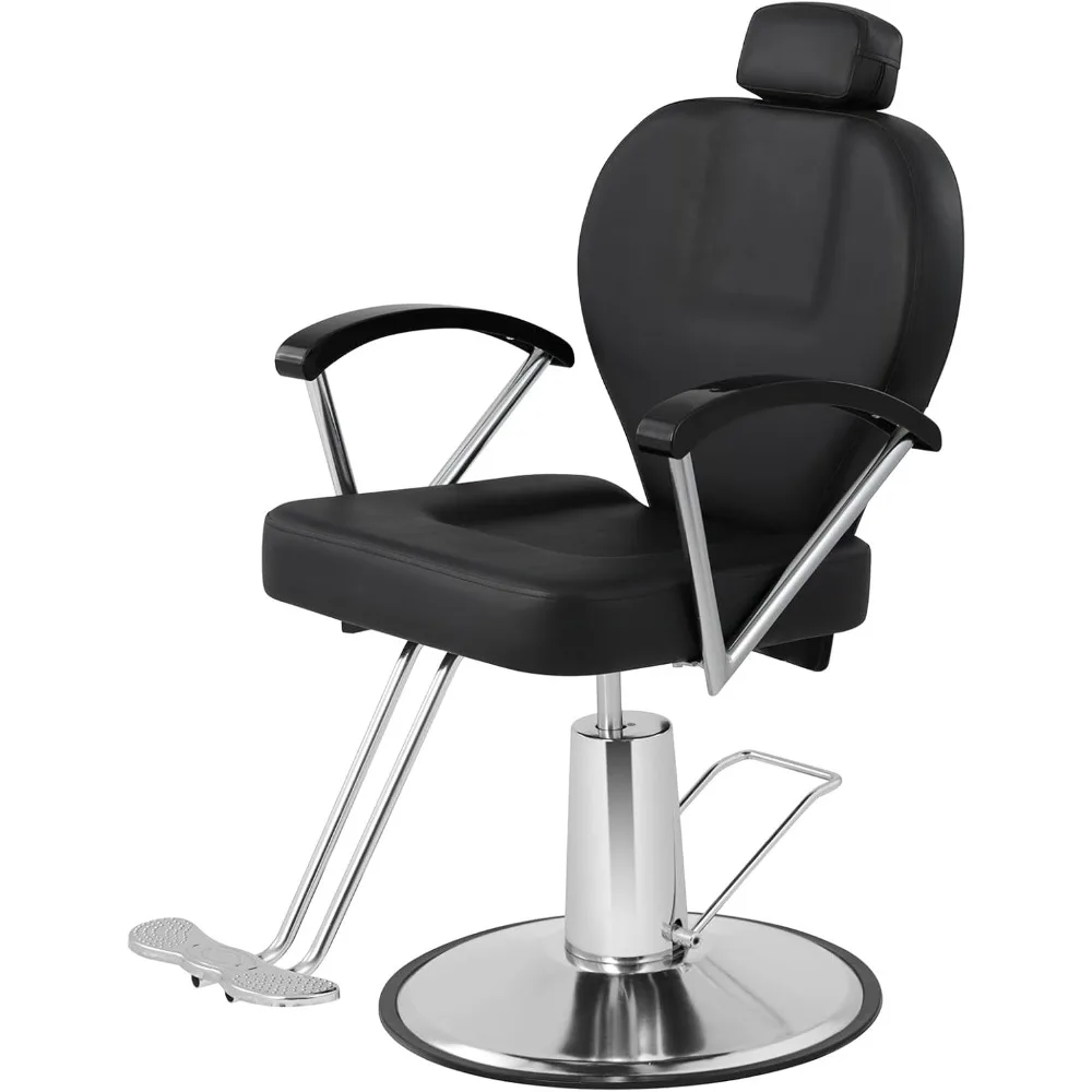 

Barber Chair, Adjustable Reclining Heavy-duty Modern Styling Chair with Rotating Base, Stylish and Practical Hairstylist Chair