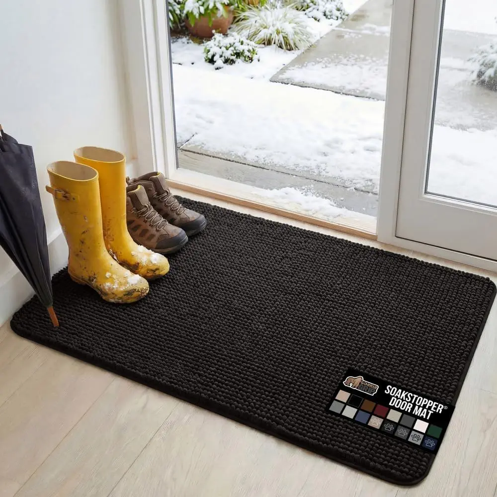 

Коврик для собак, 48x30, машинная стирка, впитывающий, улавливает влагу, грязь, быстросохнущий, мягкий, из шенилла, для прихожей