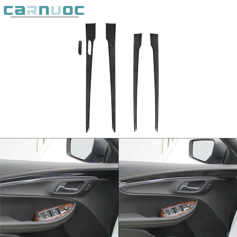 

For Chevrolet Impala 2014-2020 Carbon Fiber Door Panel Stickers Strip Trim Car Interior Decorative Accessories