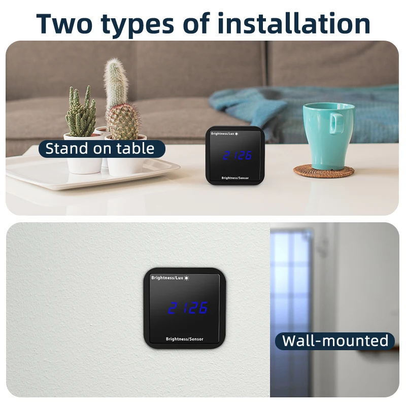 Imagem -06 - Wifi Tuya Sensor de Iluminação com Função de Temperatura e Umidade Casa Inteligente Ligação Luz Solar Sensor Brilho Detector