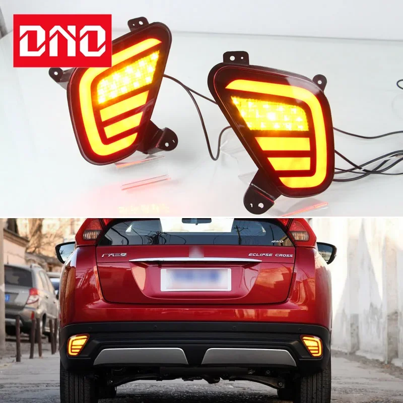 Car LED Rear Bumper Lamps For Mitsubishi Eclipse Cross 2018 2019 Brake Light Turn Signal Backup Reflector Lamp Reverse Taillight