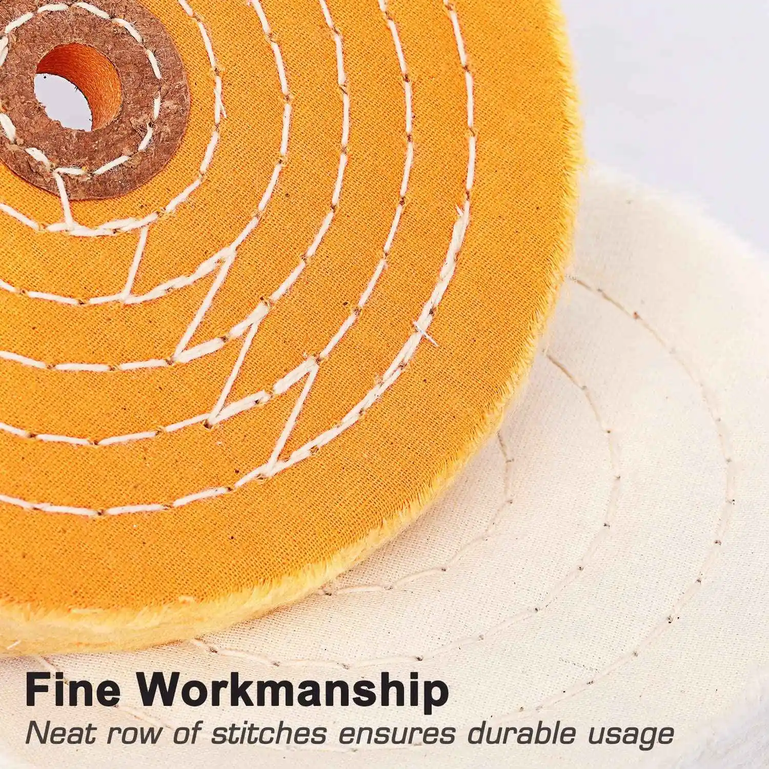 

6 шт., 6-дюймовый набор хлопковых полировальных кругов для настольных шлифовальных станков или сверл-белый + желтый + черный-розничная торговля