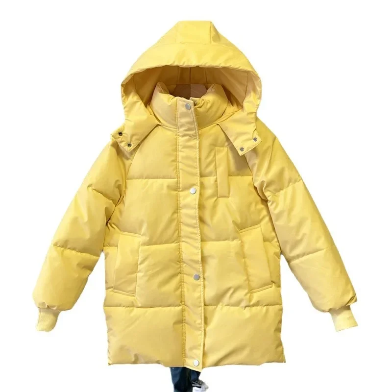 

Women Parkas Thick Warm Coats Maxi Autumn Hooded Stand Collar Jackets Splice Single Breasted Mid Length Coat Winter Y2k