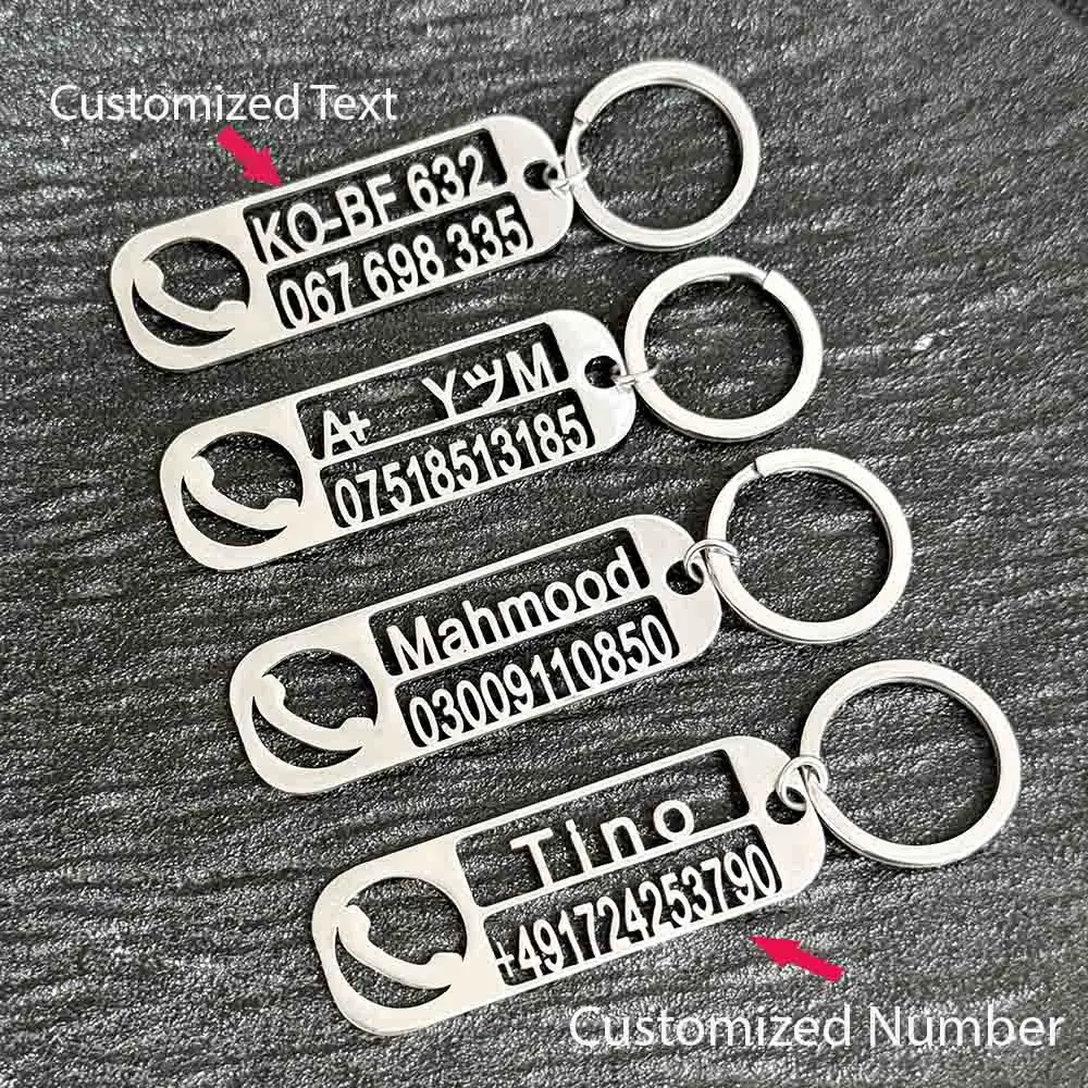

Custom Women's Keychain,Personalized Text Engraving,Phone Number Key Chain,Anti Loss Design Suitable Birthdays,Father's Day Gift