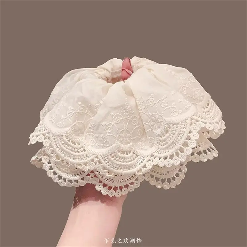 

Gentle Lace Scrunchie Women Korean Style Large Double Layer Tie High-End Hair Accessory