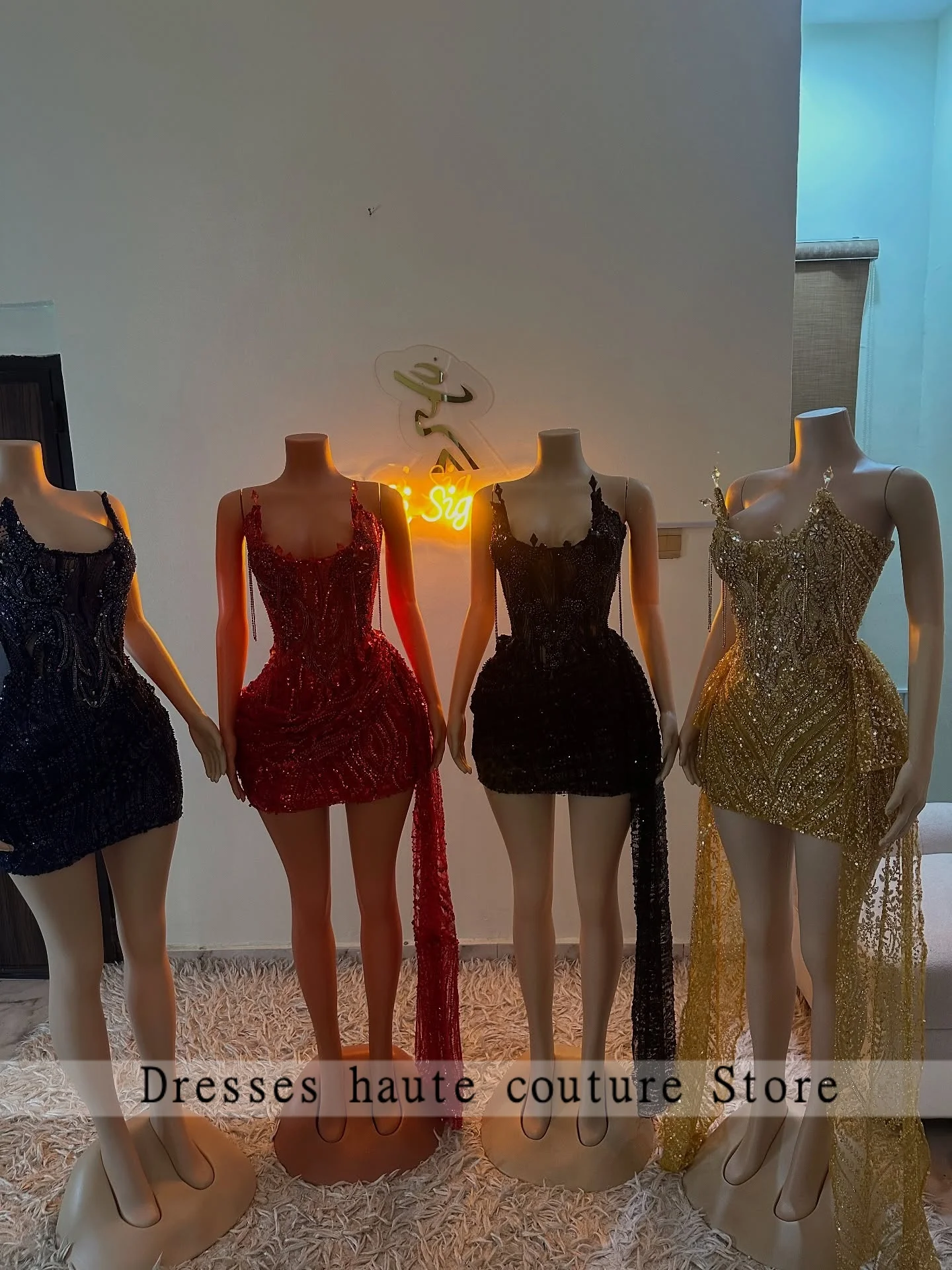 Multicolor Crystal Beading Homecoming Prom Dress Mermaid Mini Cocktail Gown Birthday Dress Luxury 2025 Blackgirl Customized image 5