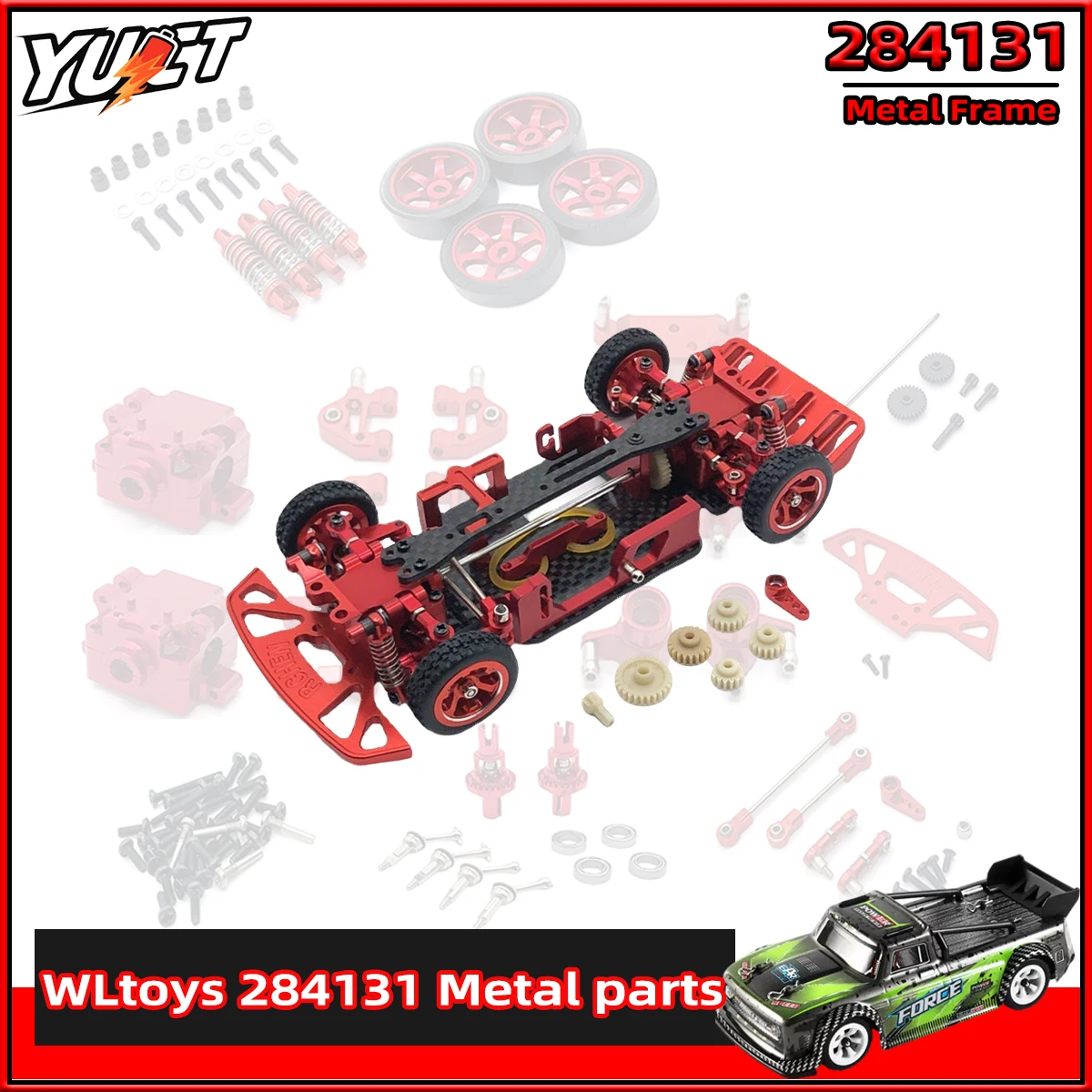 

Wltoys K969 1/28 4WD Mini RC Racing Metal Frame K989 Metal Upgrade Parts Carbon Fiber Chassis For wltoys 284131 RC Accessories
