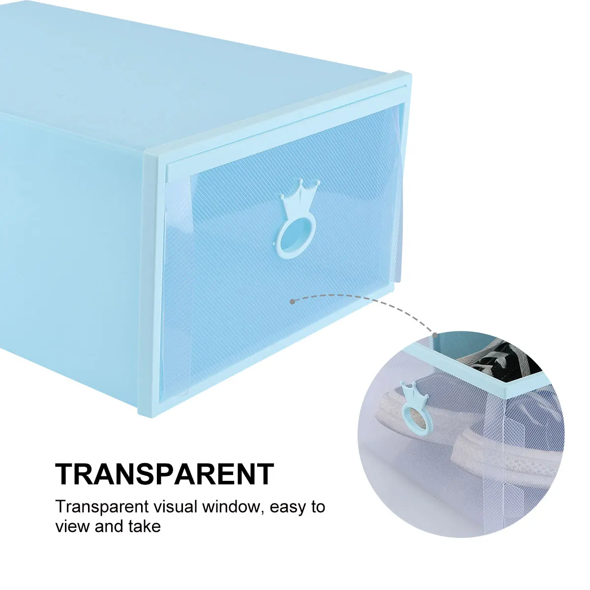 

Foldable Transparent Thickened Plastic Storage Box Drawer-Type Organizer Large Capacity Moisture Proof Shoes Container Visual