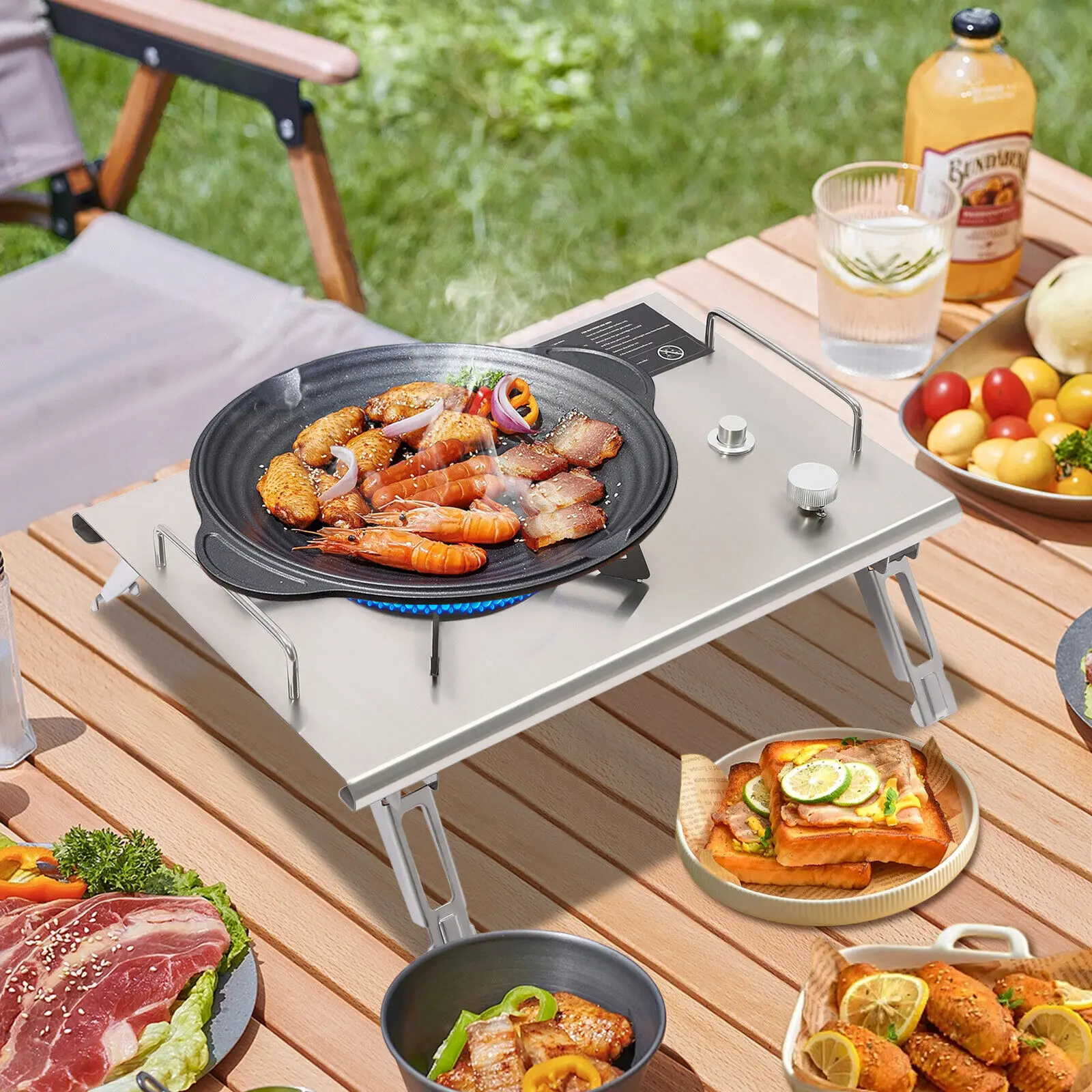 

Portable Gas Stove, Electronic Ignition Outdoor Camping Cooking Stove, Portable Stove