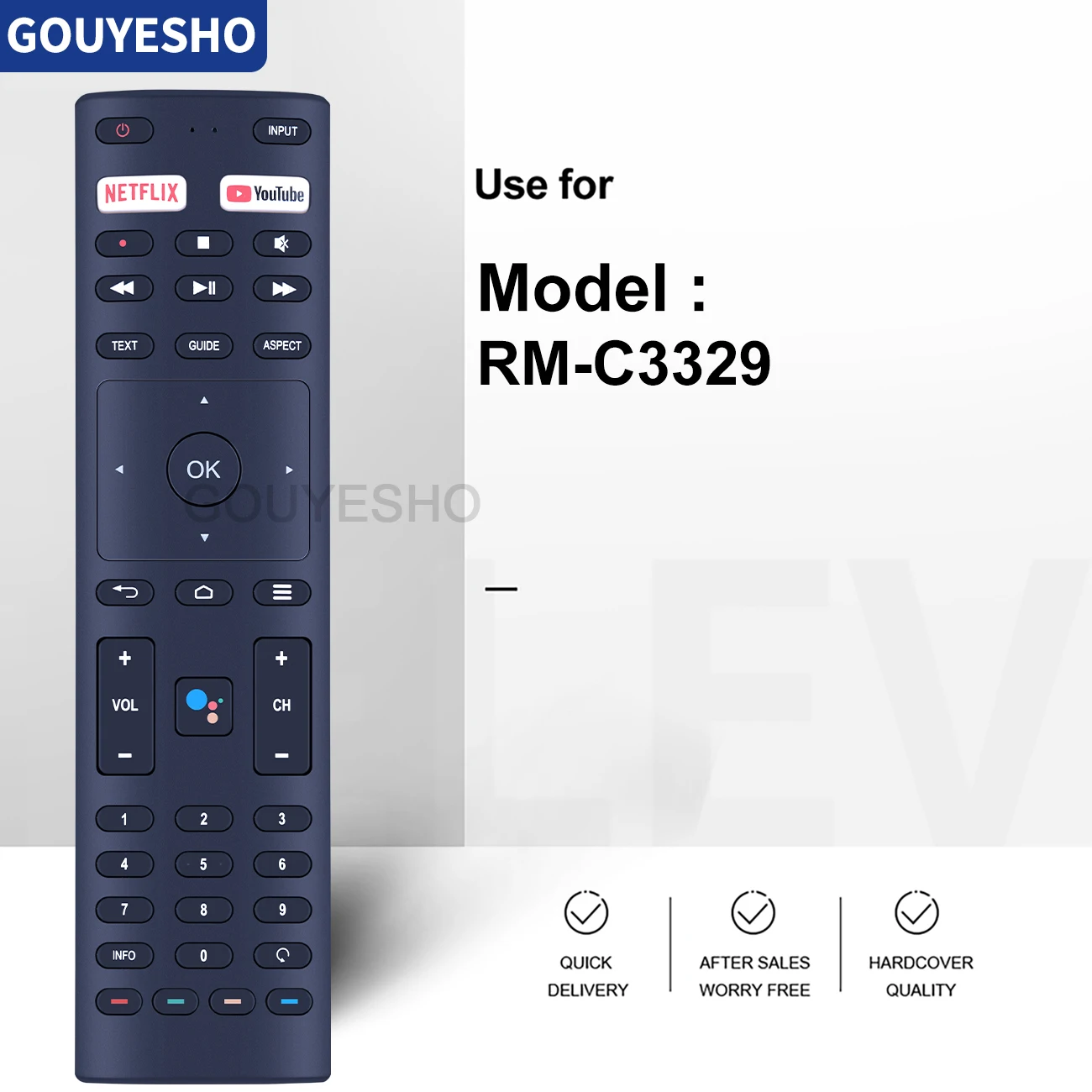 New Voice Remote Control for Konka 32H31A 40H33A 43U55A 50Q75A ANAM JVC AV-H323115A RC-N2409 RM-C3416 blaupunkt SMART TV