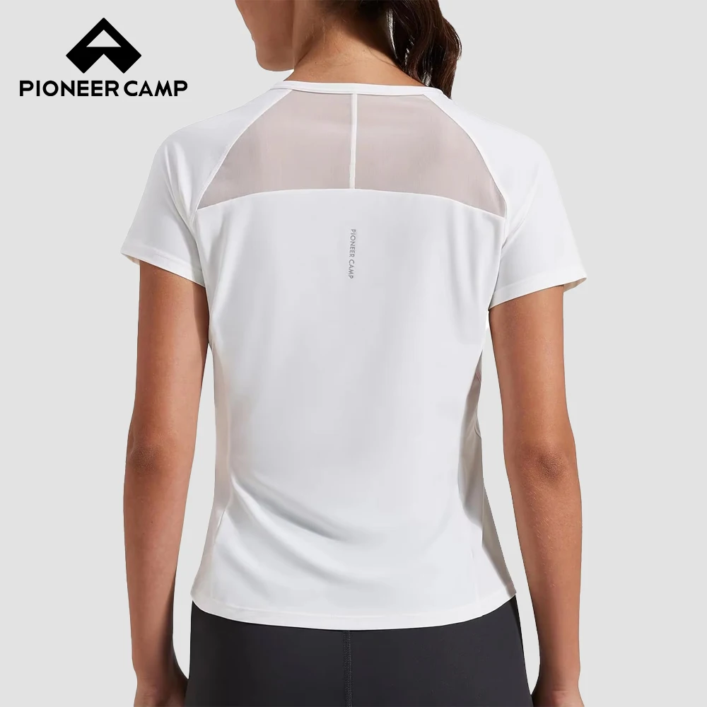 

Pioneer Camp Women's Workout Tops Short Sleeve Athletic Shirts Moisture Wicking Quick Dry Mesh Back Yoga Tees for Running Gym