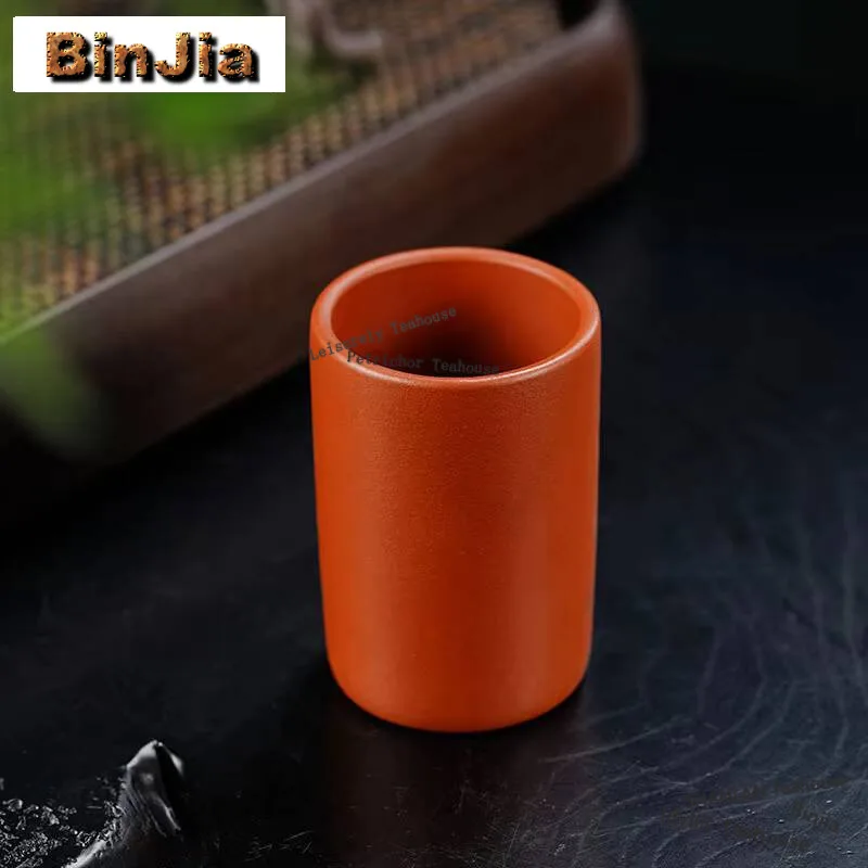 270ml Boutique Scribing Fierceness Tiger Teacup Master Handmade Straight Tube Mug Raw Ore Zhu Mud Tasting Cola Cup Tea Ceremony