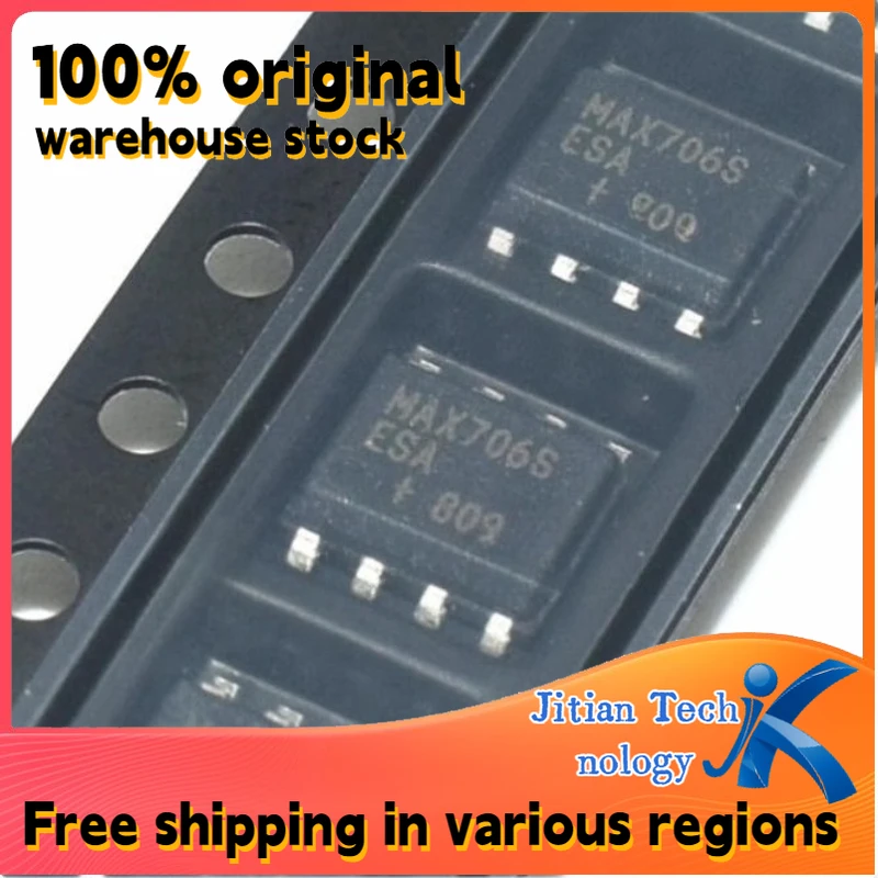 100% original inventory 10PCS MAX706SESA+T MAX706SESA SOP8 3V voltage microprocessor monitoring circuit chip