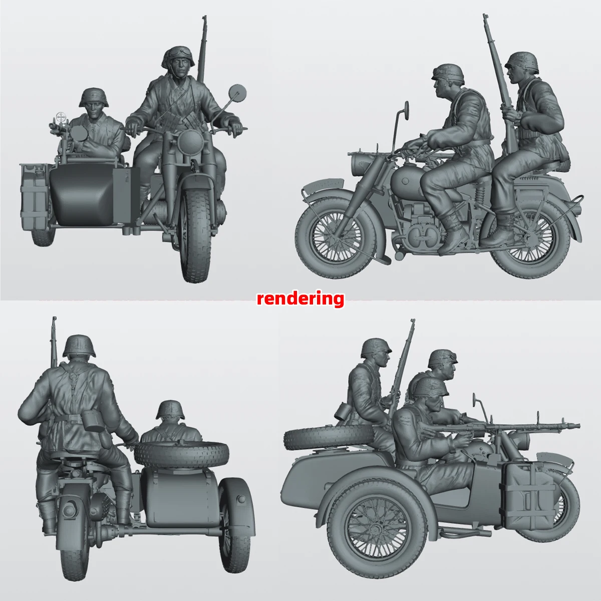 Modellbausatz im Maßstab 1/35, 1/48, 1/72, Miniatur-Soldatenfiguren aus Kunstharz, Motorrad und Motorradfahrer für Diorama – Detail 2