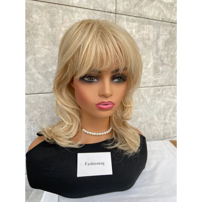 Afbeelding 3: Medium gelaagde blonde mix haarblend hittebestendige pruiken dames zacht natuurlijk