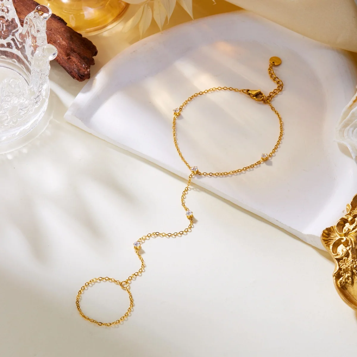 Minimalistische runde Zirkon-Fingerarmbänder aus Edelstahl für Damen und Herren, geometrischer ovaler Kristall-Blumenring, Armreif, Hochzeitsschmuck – Detail 30