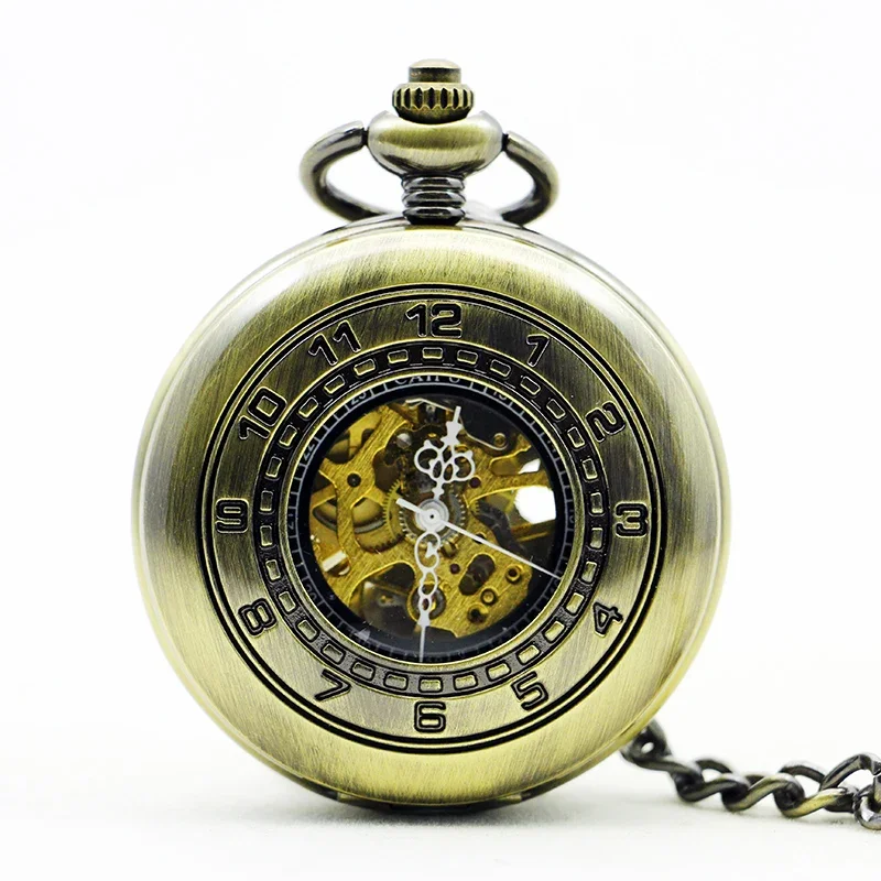 Antique Vintage Roman Numerals Pocket Watches Mechanical Personalised Mens Hand Wind Casual Pocket Watch relojes de bolsillo