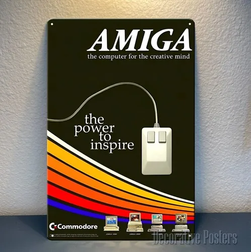 Y1,Amiga Ad Power To Inspire Retro Video Game Metal Poster -20x30cm Sign
