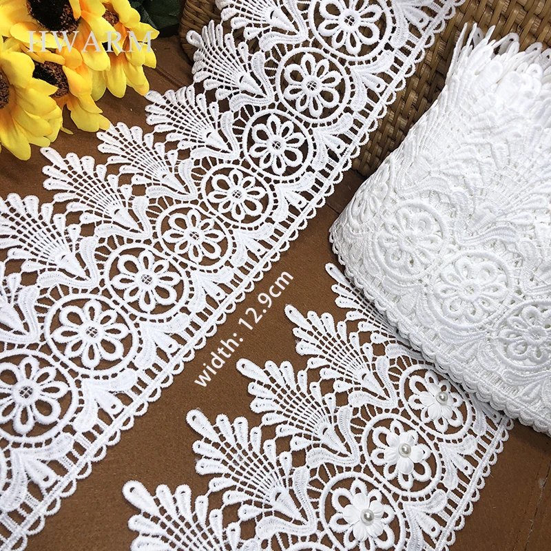 5yard Lace Fabric Sewing Merry Christmas DIY Beautiful 12.9cm Milk Silk Wedding Decoration Women Skirt Curtain Dress Accessories