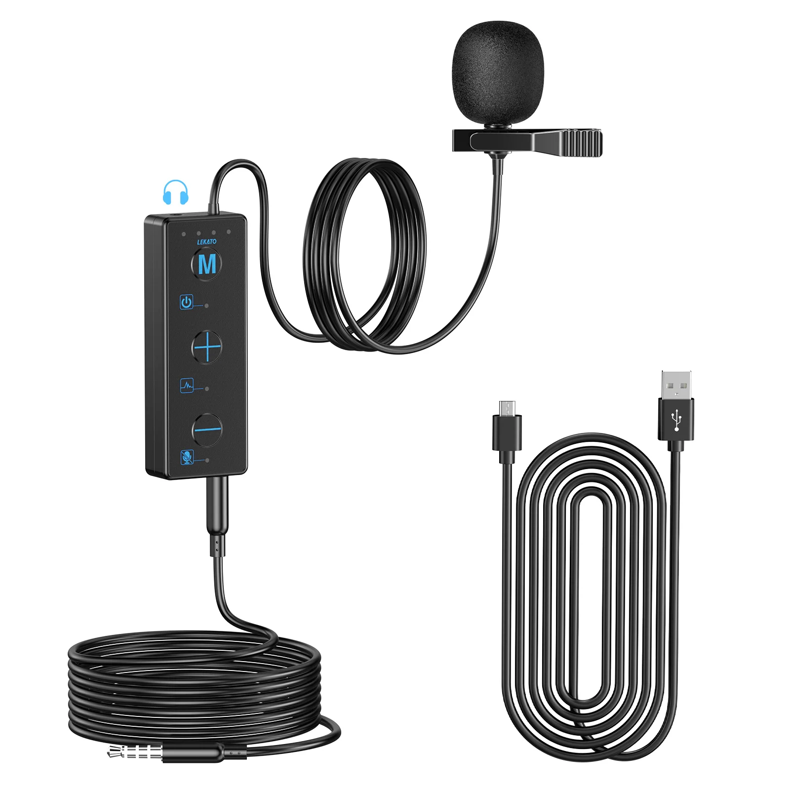 Lekato Clip-On Mini Mic W/80Db Snr & 20H Runtime - Ultra-Low Noise for Asmr Creators/live Streamers & Dance Tutorial Recordings