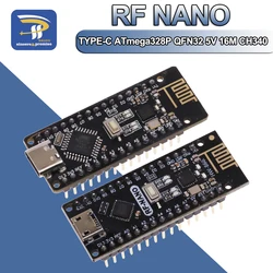 RF-Nano for Arduino Nano V3.0, TYPE-C Micro USB Nano Board ATmega328P QFN32 5V 16M CH340, Integrate NRF24l01+2.4G wireless