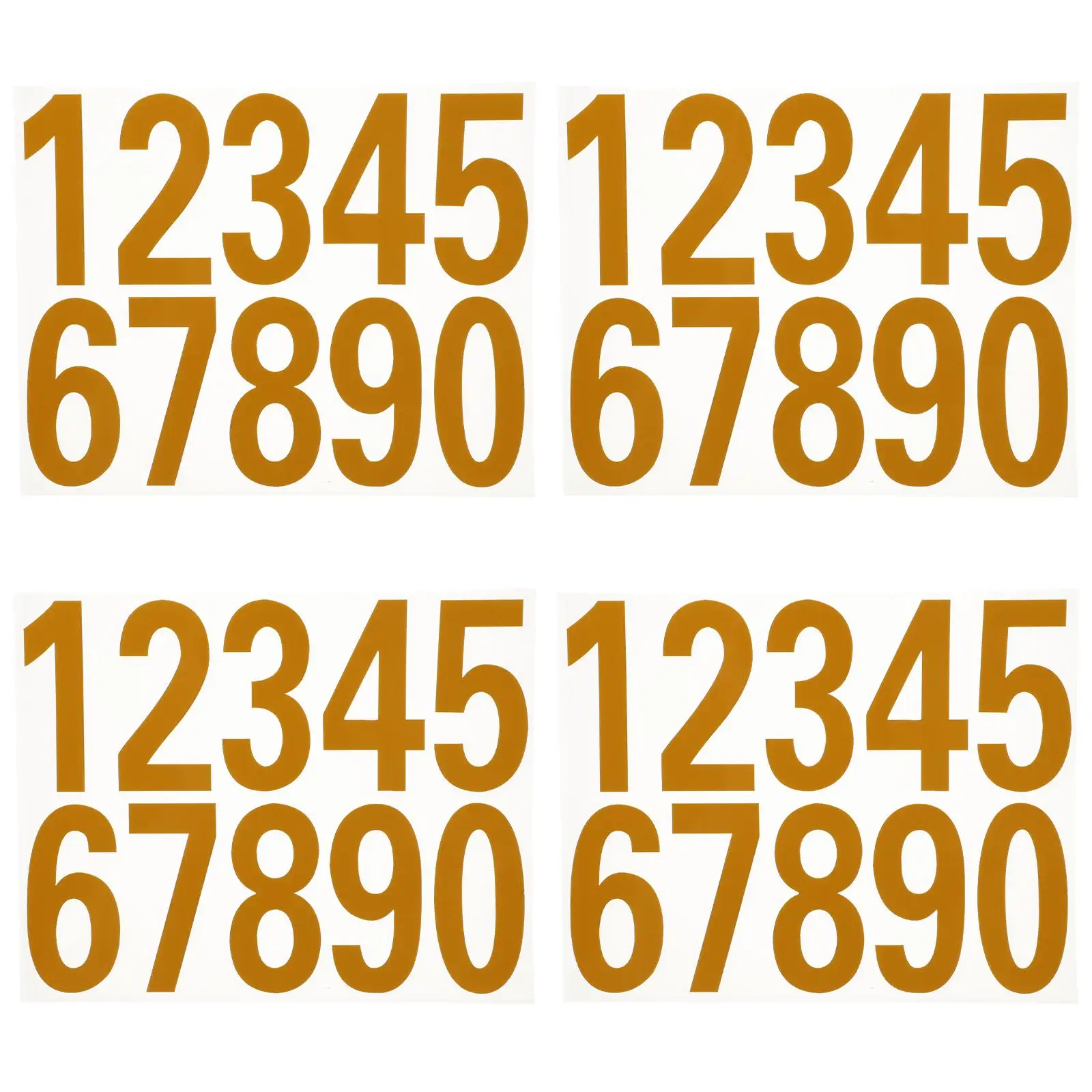 

4 Sets Digital Stickers Mailbox Number Door Reflective Decal House Numbers Hotel