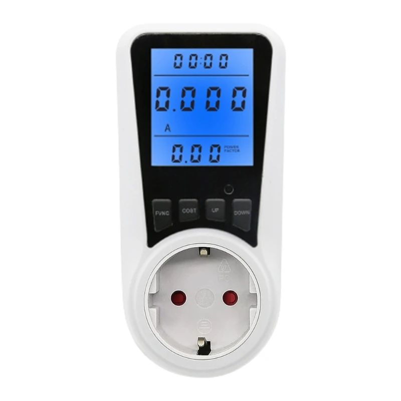 System Supply Meter 16A Power Usage Monitors with LCD Display Multifunction