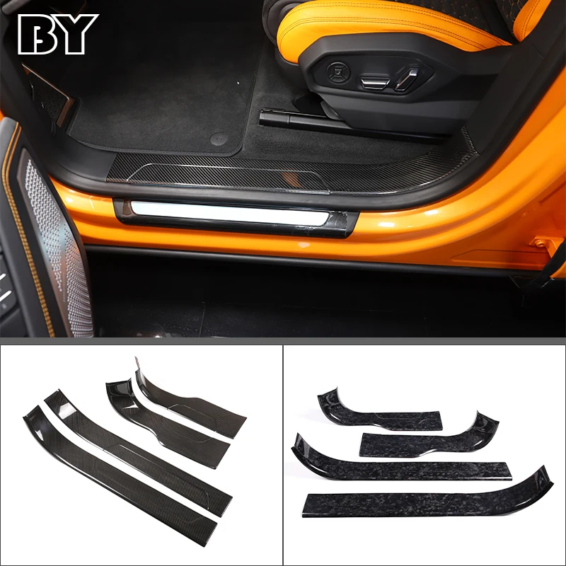 

4PCS Car Welcome Pedal Door Sill Scuff Plate Decor Sticker For Lamborghini URUS 2018-2021 Auto Protector Cover Accessories