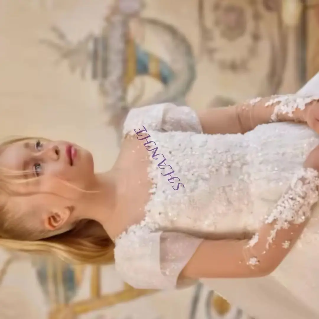 فساتين فتاة الزهور الفاخرة المخصصة لحفلات الزفاف مع فستان حفلة ملفوفة أول مناولة فستان طفلة فساتين حفلات أعياد الميلاد