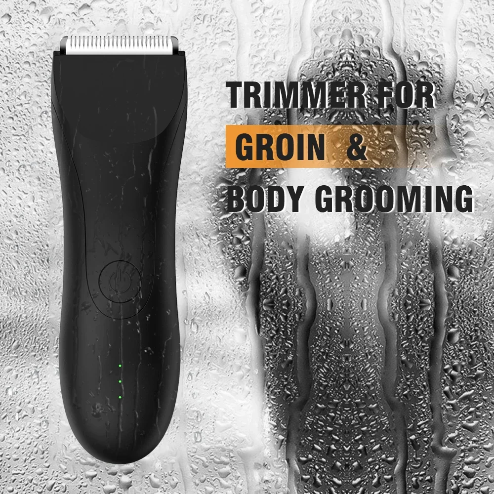 Electric Body Trimmer and Shaver for Men Groin Hair Trimmer Beard Trimmer with LED Indicator IPX5 Men Pubic Hair Shaver