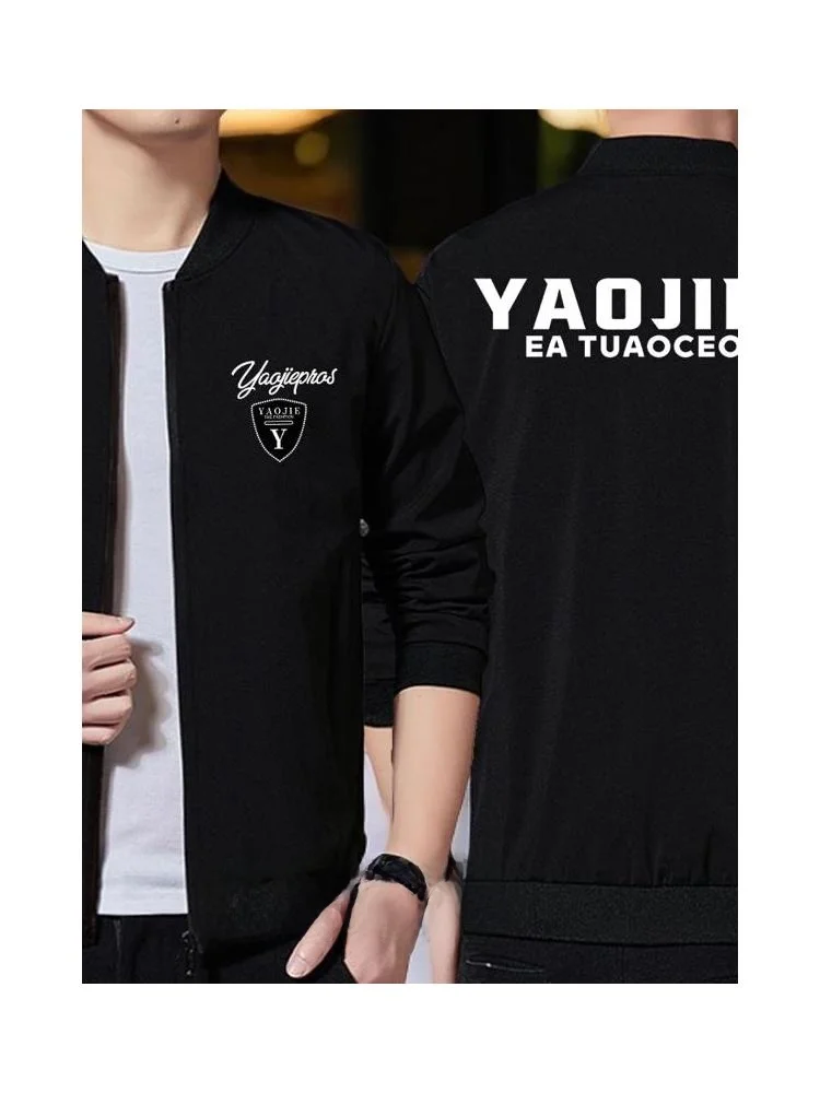 Jaket Pria Kasual Musim Semi Gugur Longgar Resleting Baseball Lengan Panjang Trendy Sweatshirt Ukuran Besar Hoodie Jaet