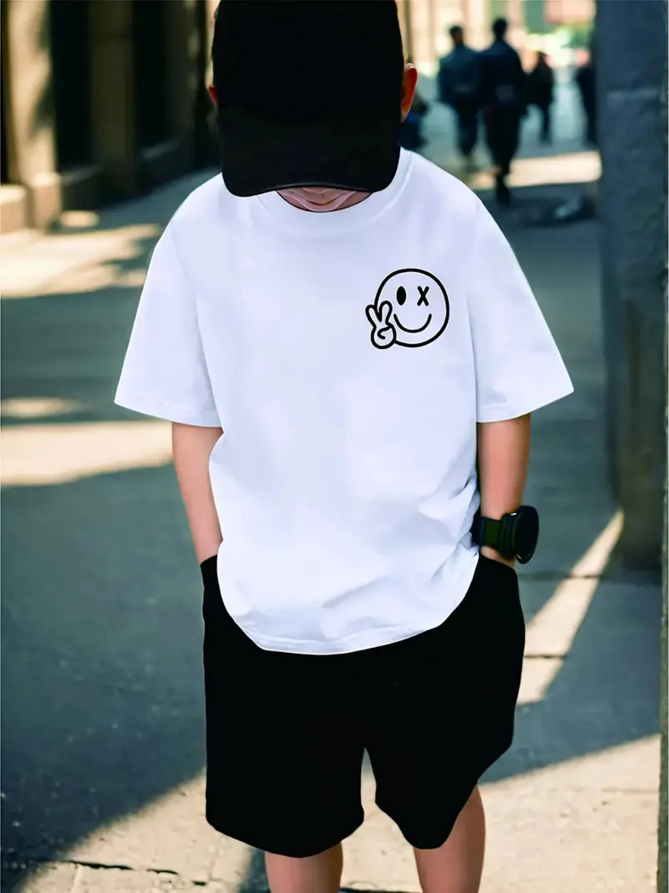 Boys Fun‑Print Lightweight Breathable Eco‑Friendly Machine‑Washable Spring‑Summer Holiday‑Gift Short‑Sleeve T‑Shirt