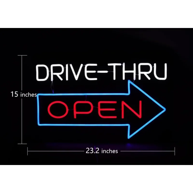Sinal de Neon para Grande Unidade, Drive in Opening Neon Sign Adequado para Quartos de Parede, LED Cave Bars, Natal