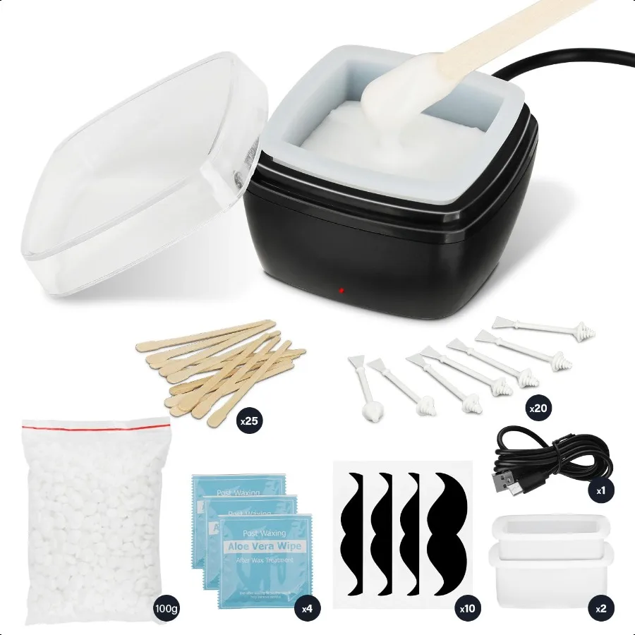 

Nose Hair Wax Kit for Women Ear Hair Waxing Kit for Men with 100g Wax 45 Sticks Nose Wax Kit Men USB Fast Heat Waxfor Nose Hair