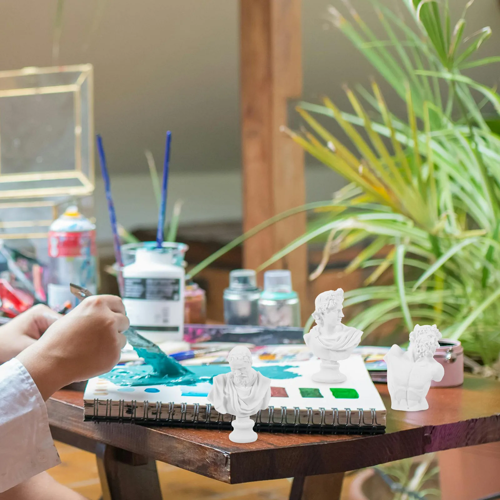 

Набор из 10 изысканных гипсовых бюстов-статуэток: стильный декор для гостиной и спальни, настольное украшение, реквизит для художественных эскизов, миниатюрные фигурки