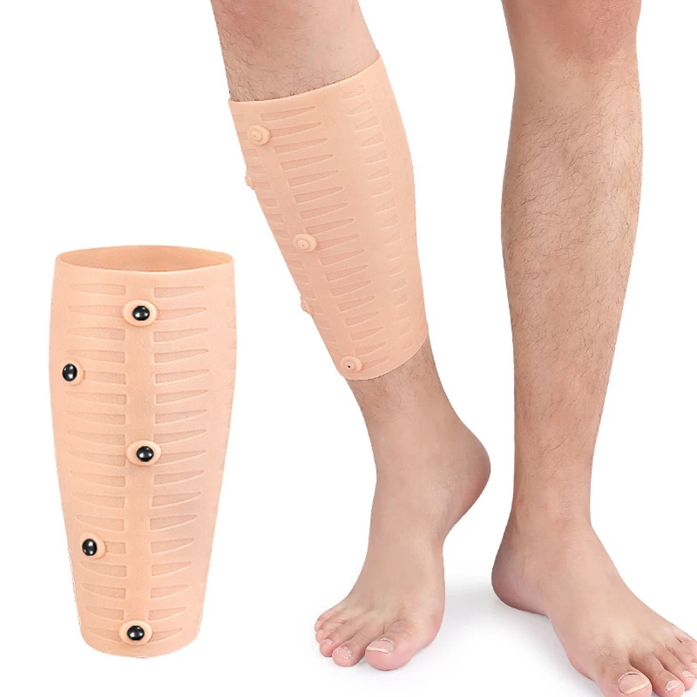 1 Stück Silikon-Magnetische Wadenkompressionsmanschetten für Männer und Frauen - Fußlose Kompressionsstrümpfe zur Unterstützung bei Krampfadern