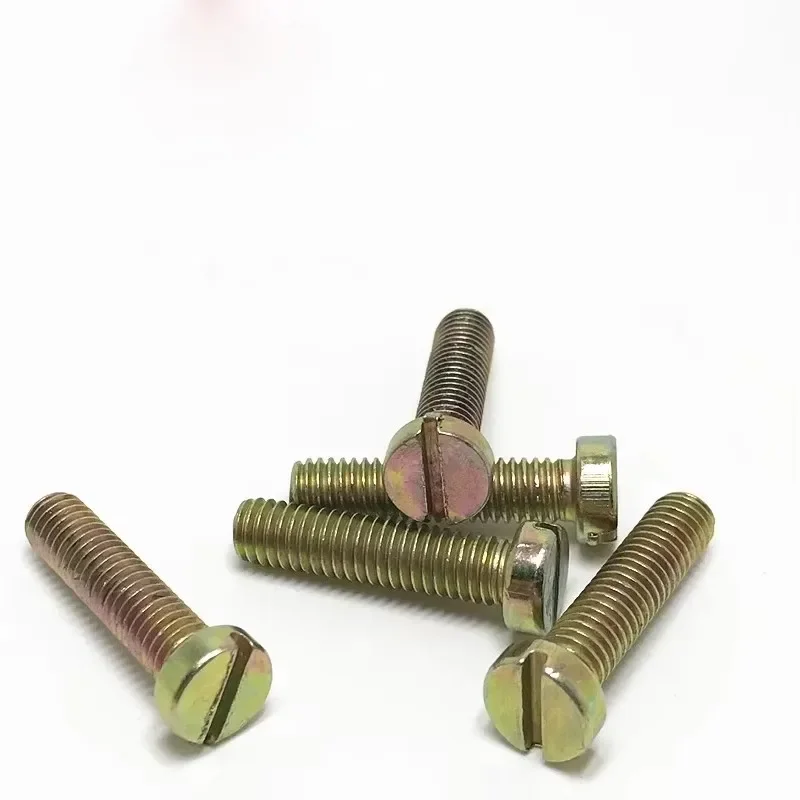 

tXVFUMPG 4pcs M10 carbon steel color zinc slotted head screw high quality bolt High brightness screws bolts 16mm-30mm length