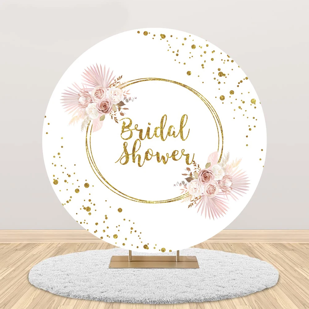 Miss to Mrs Round Backdrop Bridal Shower Flowers Wedding Bride to Be Engagement Party Decor Custom Photography Background