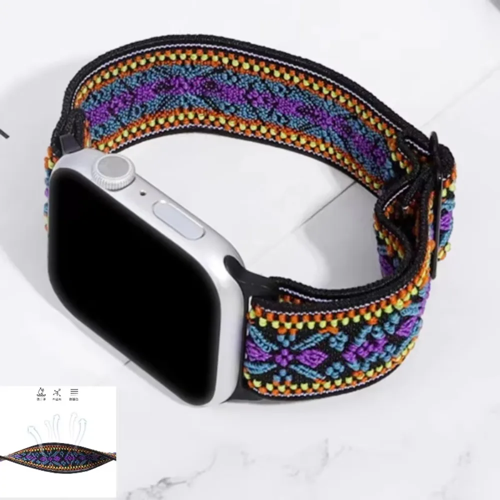 Nylonarmband für Apple Watch Ultra/2 49 mm 10 46 mm 42 mm 9 8 7 45 mm 41 mm atmungsaktives elastisches Armband für iWatch 6 5 4 SE 44 mm 40 mm