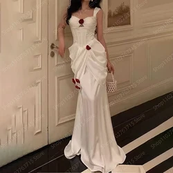 Elegant Long Evening Dresses for Women Satin Backless Floor-Length Mermaid Prom Party Wedding Gala Special Events Dress 2024