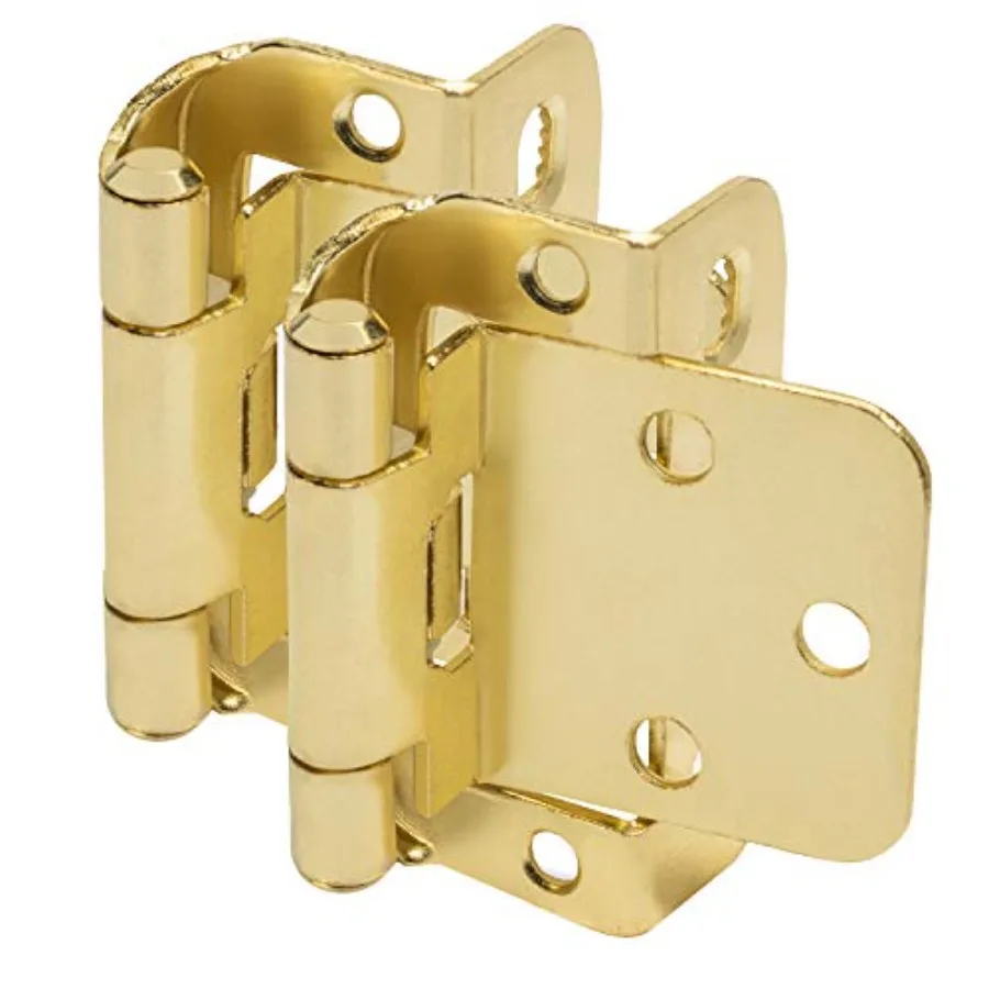 

Pair Pack - 18650-BB Brushed Brass Self Closing Partial Wrap Cabinet Hinge 1/2" Inch Overlay Pair [18650-BB