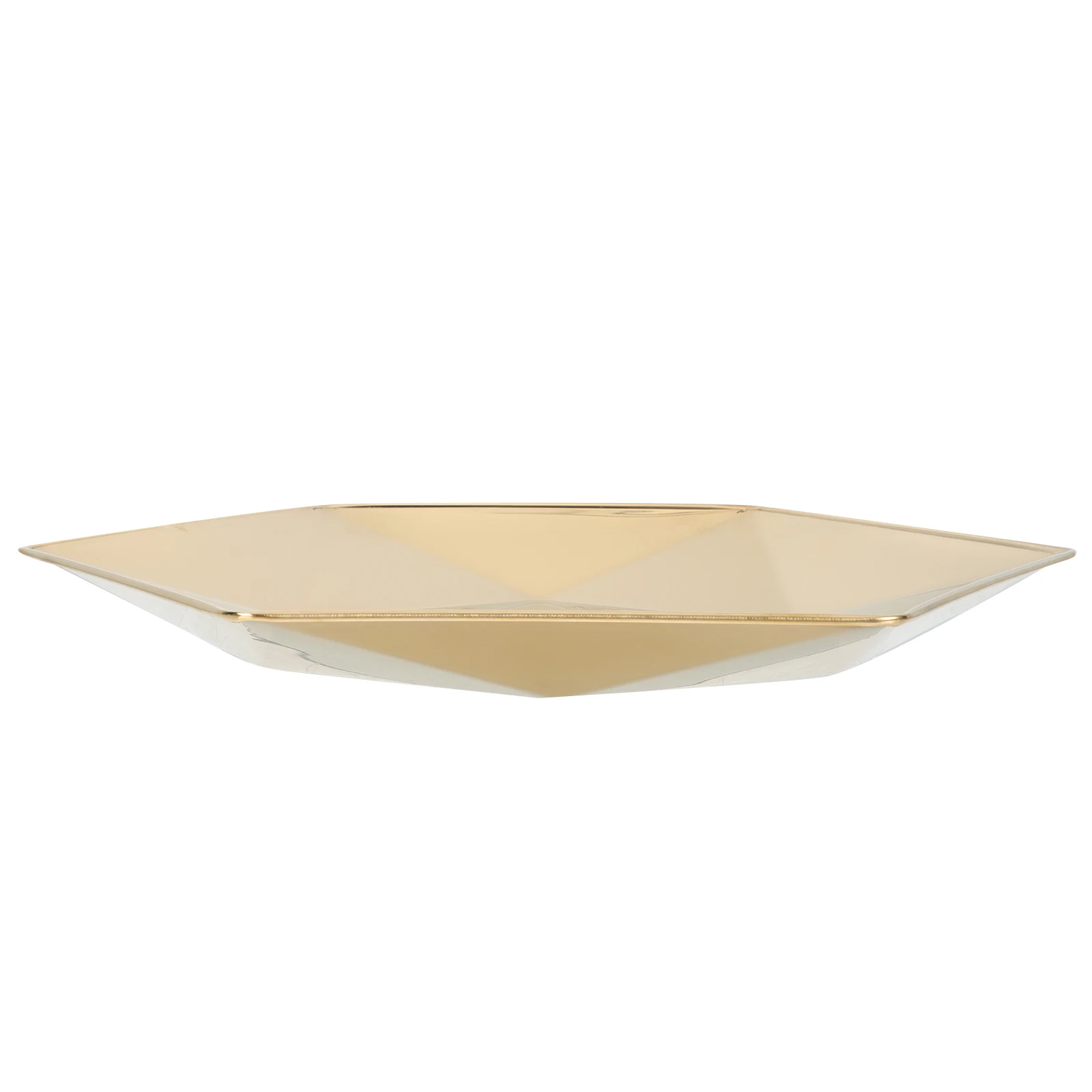

Stainless Steel Hexagon Plate Snack Tray for Fruit Dessert Storage Container Serving Tray Non Slip Home Decor
