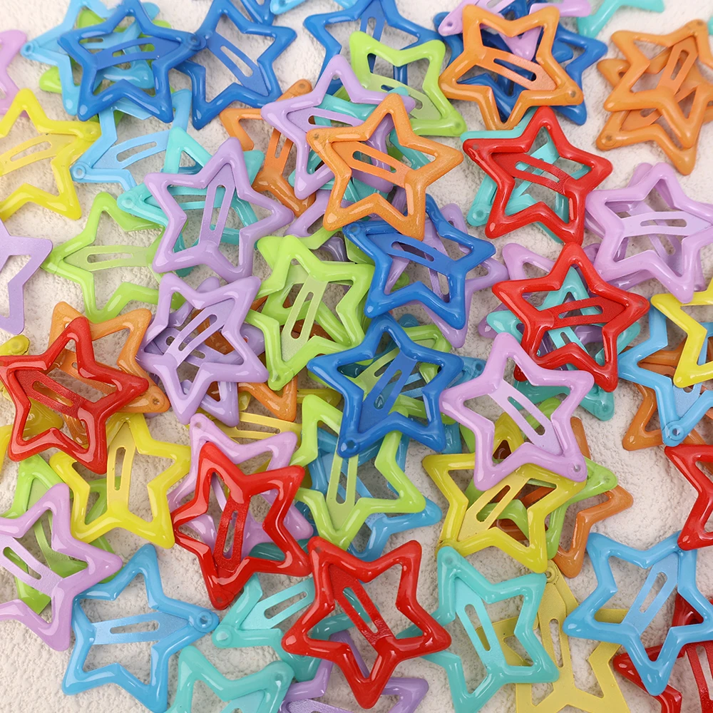 2/4/10/20Pcs New Luminous Stars Bobby Pin Girl Barrettes Metal Snap Clips Korean Hairpins Crab Stick Headwear Hair Accessories