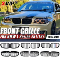 Rejilla delantera de riñón doble para BMW, accesorio de color negro con acabado brillante, doble listón, modelos E81, E87, E82, E88, 128I, 130I y 135I, 07-11