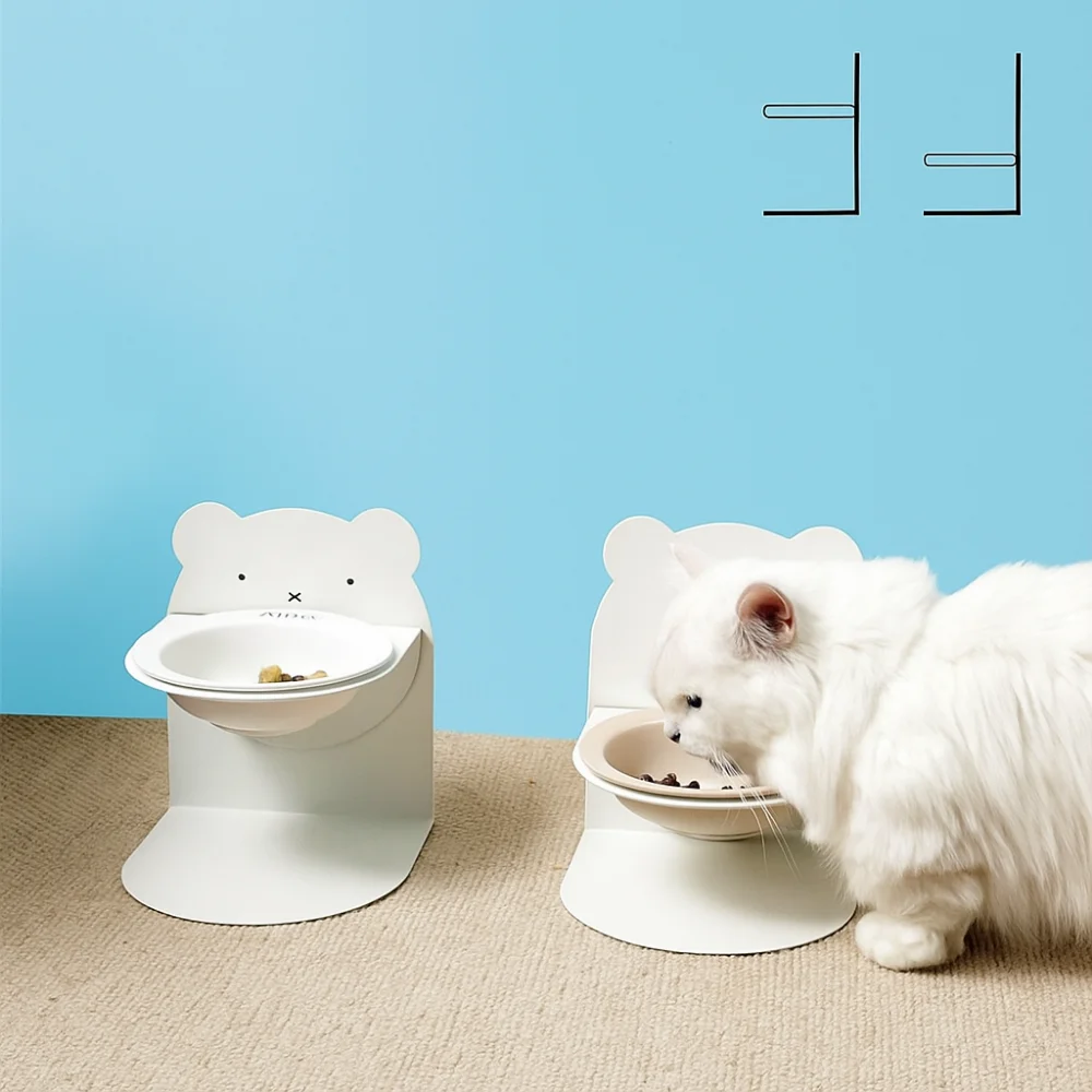 

Magnetic Stand Ceramic Cat Bowl Adjustable Height Cervical Protection Cat High Footed Bowl Non-Slip Large Capacity