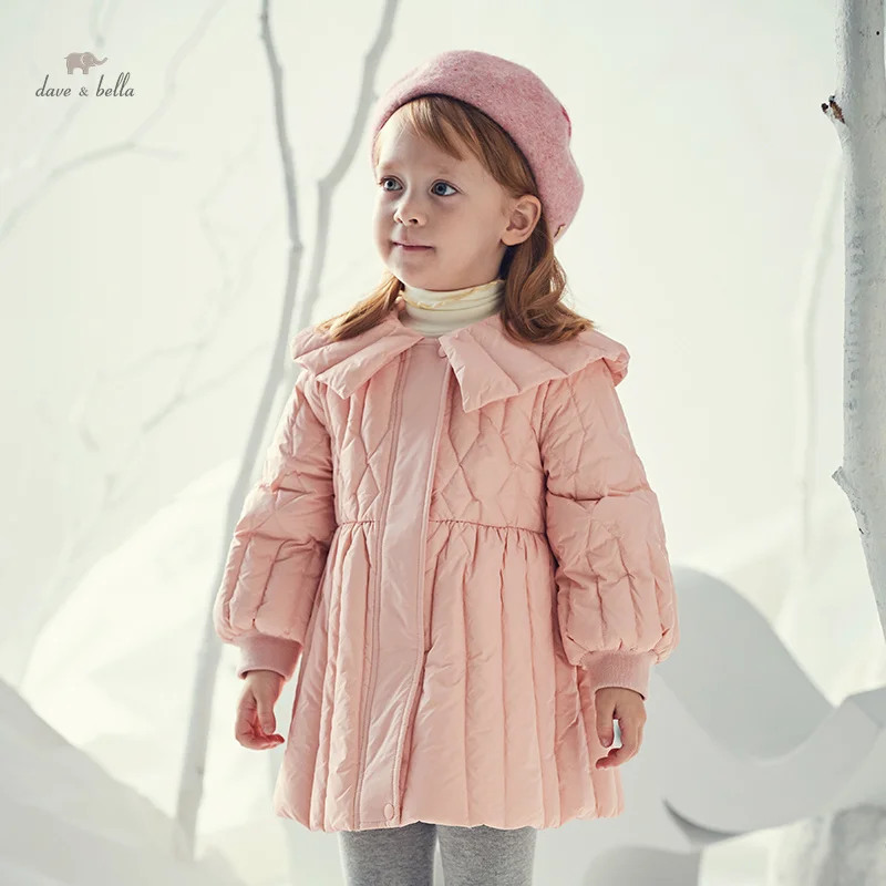 Dave Bella abbigliamento per bambini Warm Down White Duck Down Girl Winter bambini capispalla moda cappotti rosa DB4237797