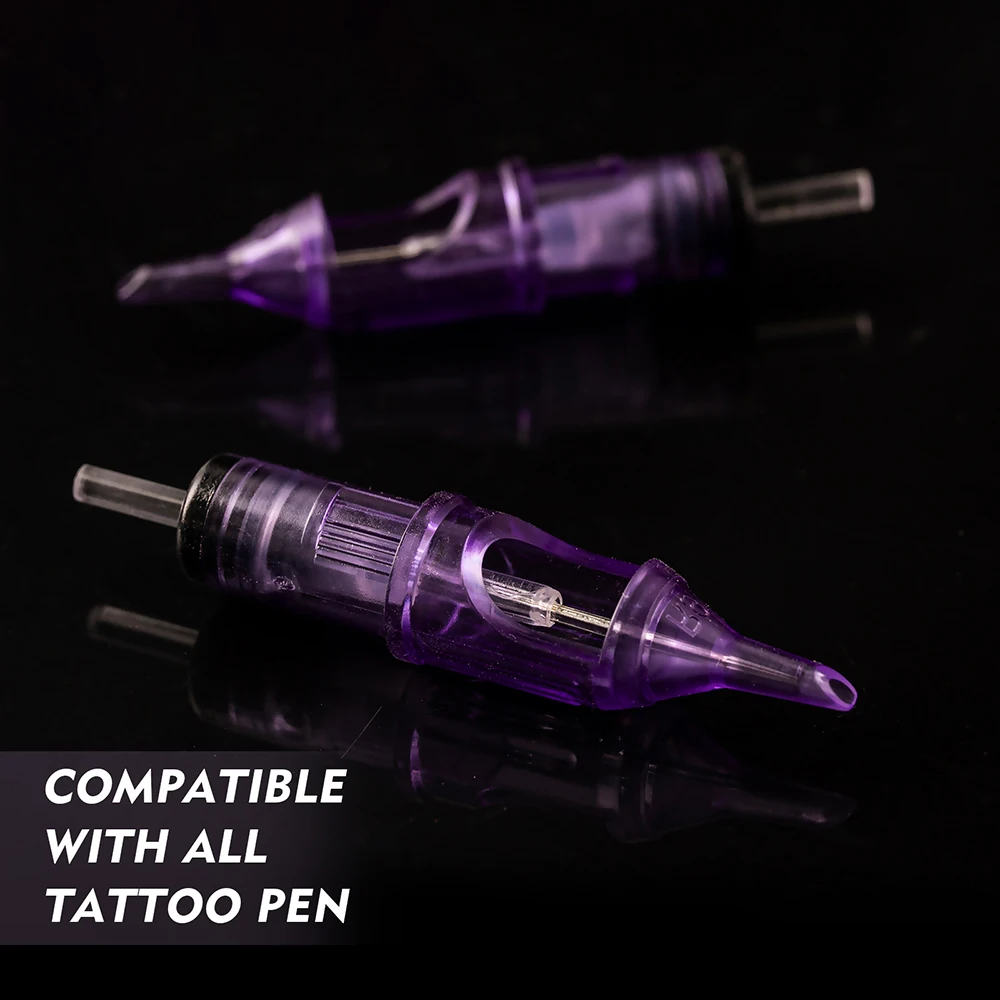 Tattoo Cartridge Needle Purple Real Safety RL RS M1 RM Tattoo Needle 0.25/0.3/0.35mm for Body Makeup Tattoo Machine Pen Supplies